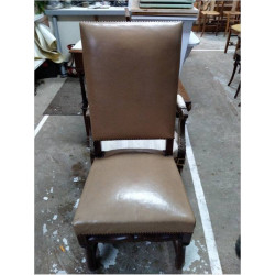 LOT 6 CHAISES CUIR ANCIENNES
