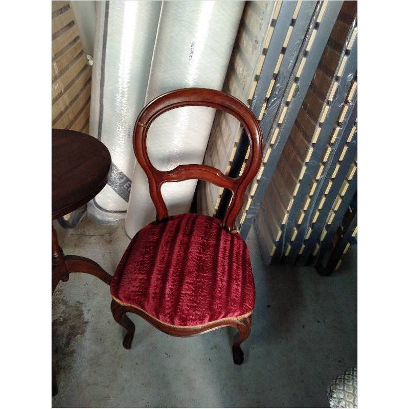 CHAISE VIOLON ASSISE TISSU ROUGE