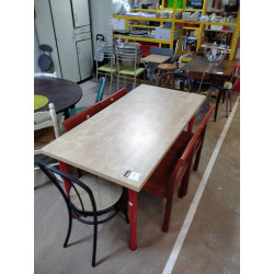 TABLE CUISINE PIEDS ROUGES