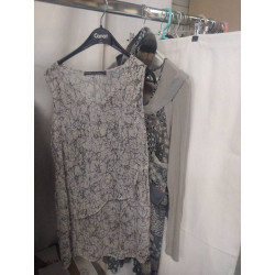 ROBE BEIGE IMPRIMÉ 