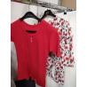 T-SHIRT ROUGE OU FLEURS F
