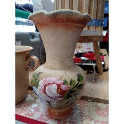 VASE FLEURS CRAQUELÉ