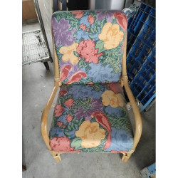 FAUTEUIL ROTIN ASSISE TISSUS 