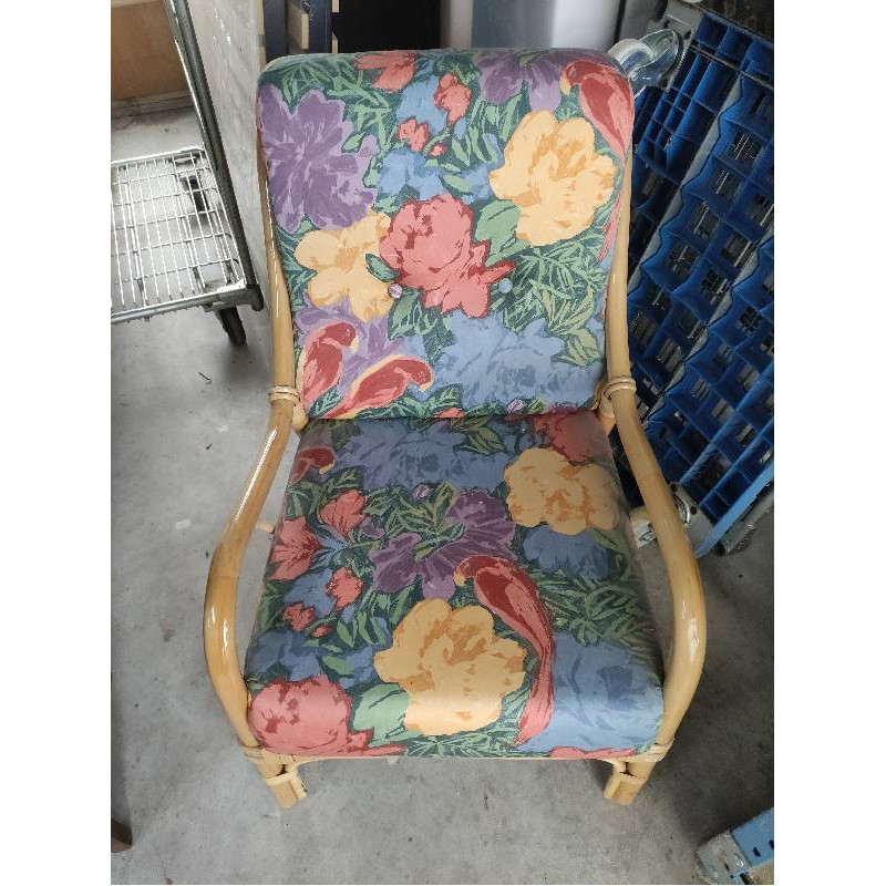 FAUTEUIL ROTIN ASSISE TISSUS 