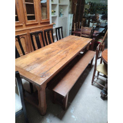 TABLE DE FERME CHÊNE  + BANC 