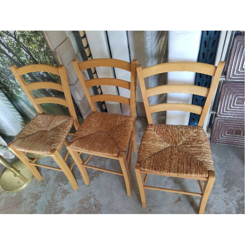 CHAISE BOIS ASSISE PAILLE 
