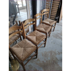 LOT 4 CHAISES BOIS ASSISE...