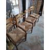 LOT 4 CHAISES BOIS ASSISE PAILLE 