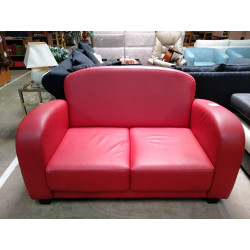 CANAPE CUIR ROUGE