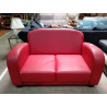 CANAPE CUIR ROUGE