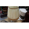 LAMPE PIED VERRE ABAJOUR PLISSE FRANGE 