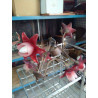 LUSTRE 3 BRANCHES TULIPES ROUGE