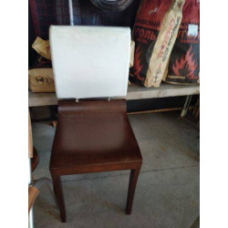 CHAISE MARRON DOSSIER TISSU