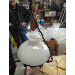 LUSTRE GLOBE BLANC 