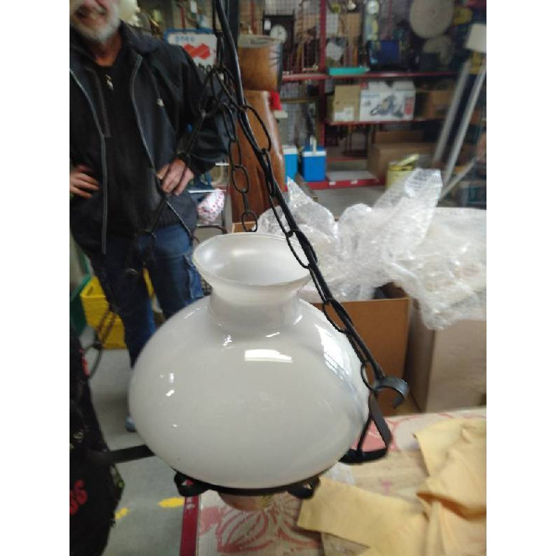 LUSTRE GLOBE BLANC 
