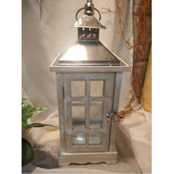 LANTERNE  EN BOIS BLANCHE P