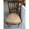 CHAISE BOIS ASSISE TISSU MOUTARDE