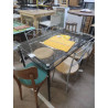 TABLE ACIER DESSUS VERRE 