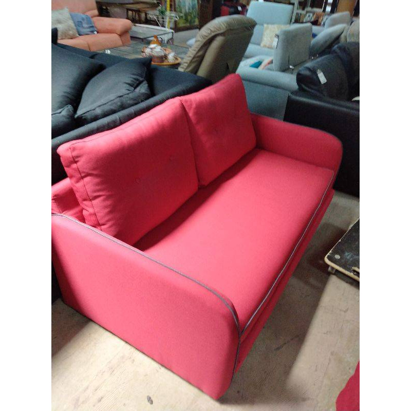 CANAPÉ 2/3 PLACES ROUGE CONVERTIBLE