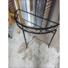 CONSOLE FER FORGÉ DESSUS VERRE 