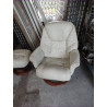 FAUTEUIL CUIR RELAX CRÈME
