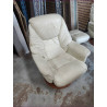 FAUTEUIL CUIR RELAX CRÈME