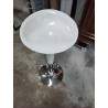 TABOURET BLANC PIED CHROME