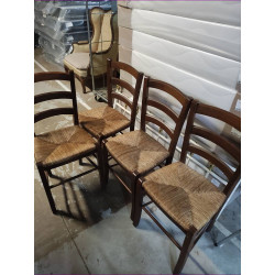LOT 4 CHAISES BOIS ASSISE...