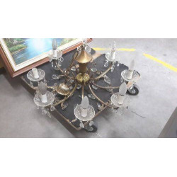 LUSTRE 8 BRANCHES PAMPILLES 