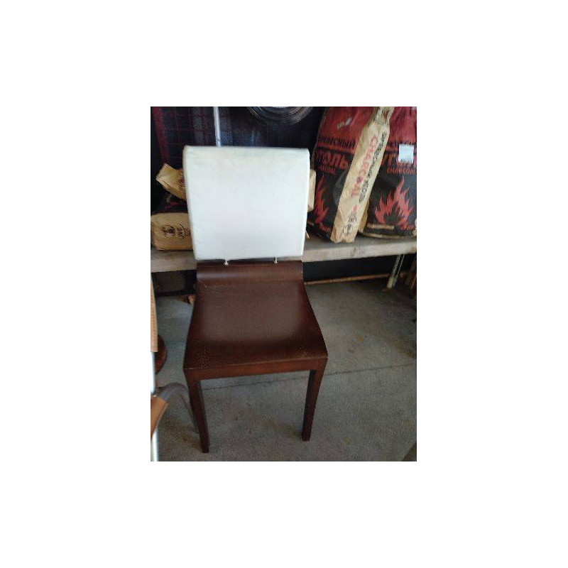 CHAISE MARRON DOSSIER TISSU