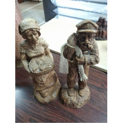 COUPLE PÊCHEUR EN RÉSINE 