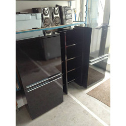 MEUBLE LAQUÉ NOIR 3 ÉLÉMENTS 