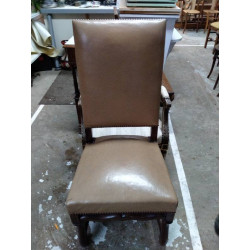 LOT 6 CHAISES CUIR ANCIENNES