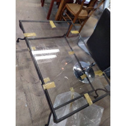 TABLE FER FORGÉ ET VERRE