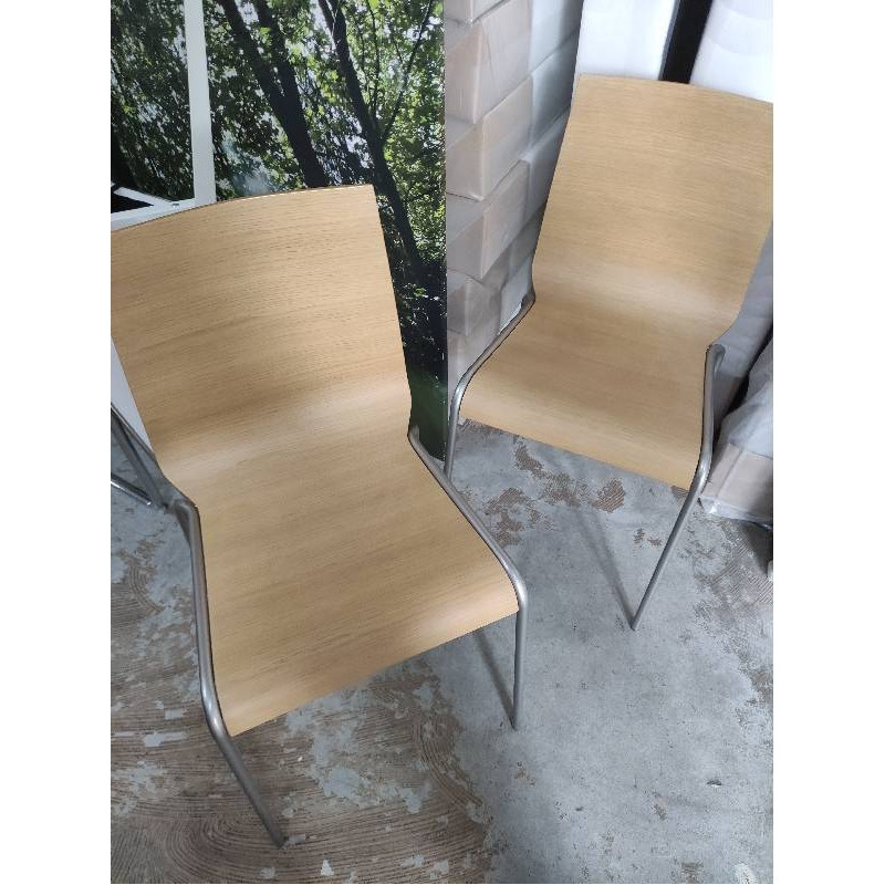 CHAISE ASSISE BOIS PIED CHROME