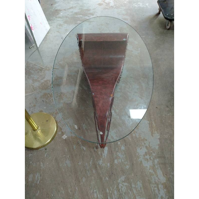 TABLE BASSE ACIER ET VERRE