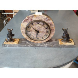 PENDULE MARBRE DECO CHIEN