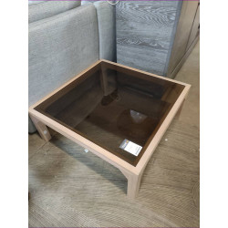 TABLE BASSE DESSUS VERRE 
